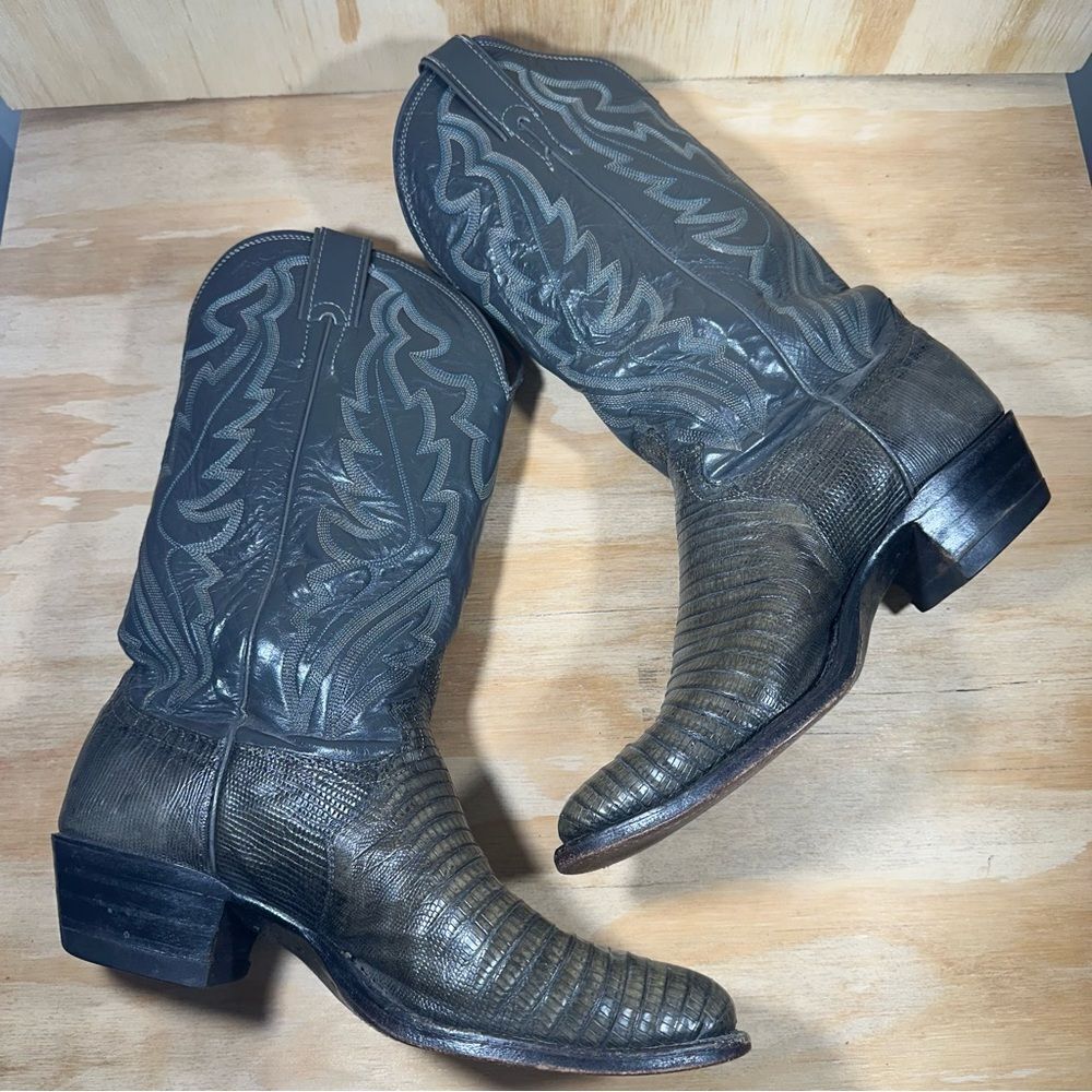 Justin Lizard Boots Men’s Size 8 EE - Picture 3 of 8